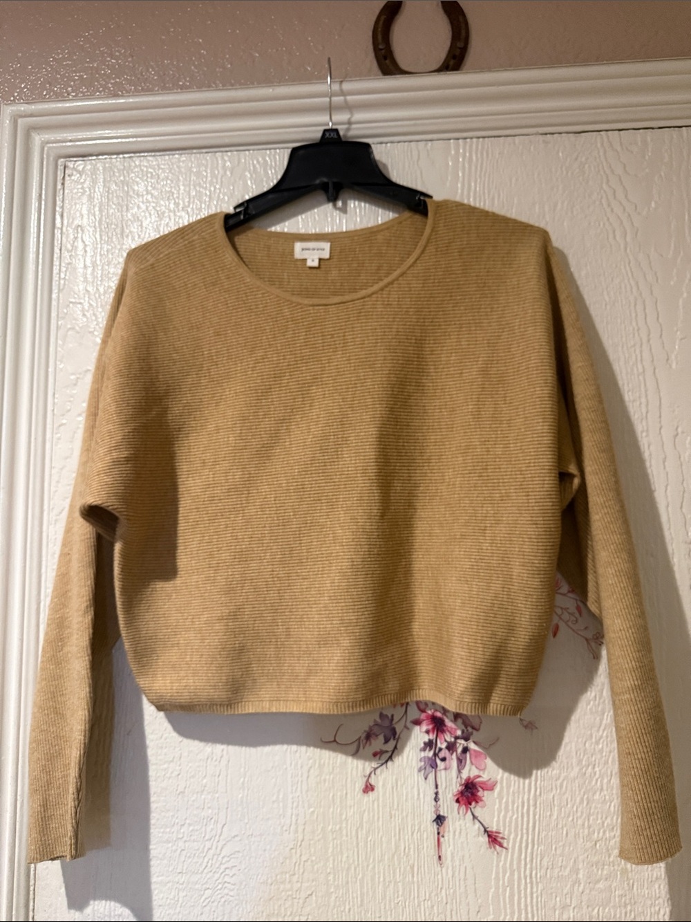 Song of Style Ribbed Crewneck Sweater in Camel